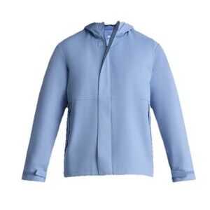 Ozark Trail Men's Rain Jacket with Hood Zipper Pockets Lined Blue Size Large NWT